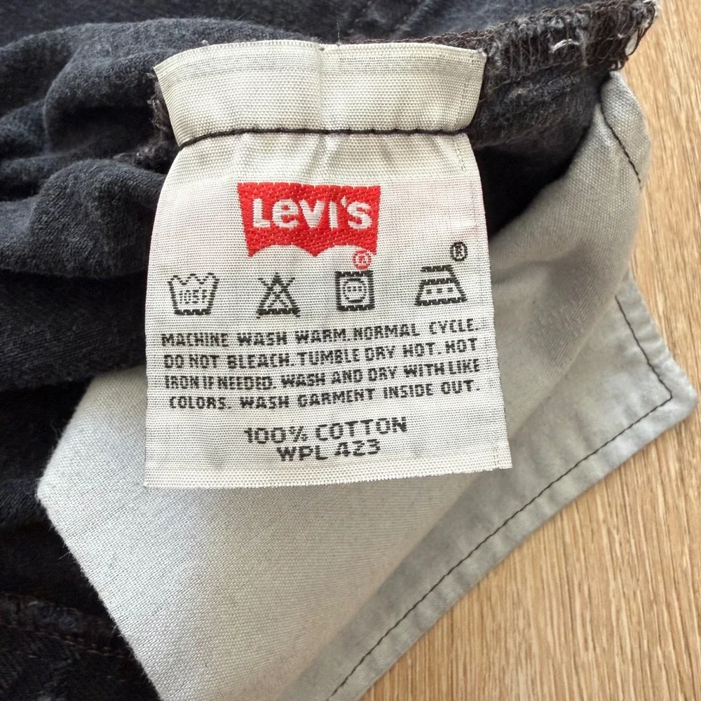 VTG Levi's 501xx Denim Shorts Mens 36 Black‎ Button Fly Straight Cotton Mexico